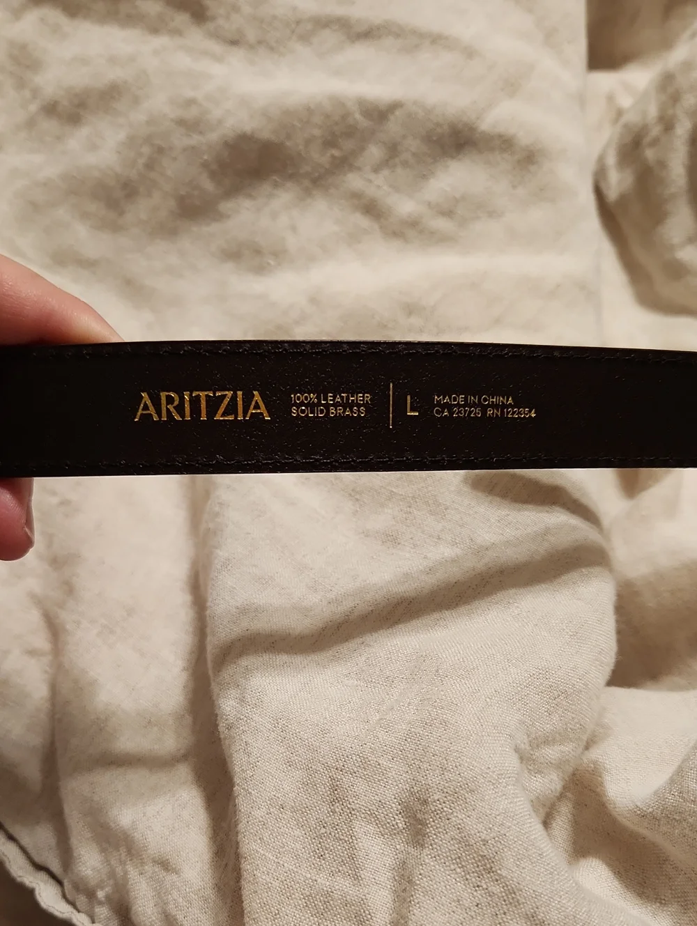 NWT Aritzia Lifetime Leather Belt In Dark Brown And Gold